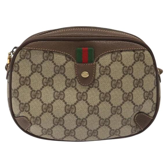 GUCCI GG Supreme Web Sherry Line Shoulder Bag Pvc Beige 156 02 066 - Picture 2 of 16